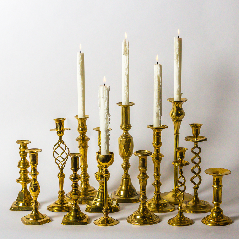 Vintage Brass Candlesticks - Wilde and Romantic