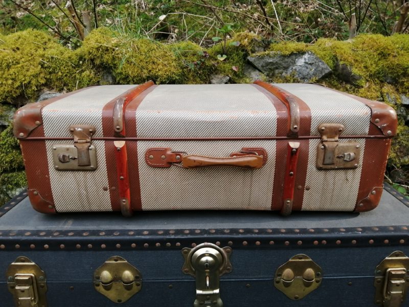 Beige & Brown Suitcase